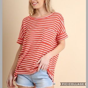 Umgee Striped Pocket Tee